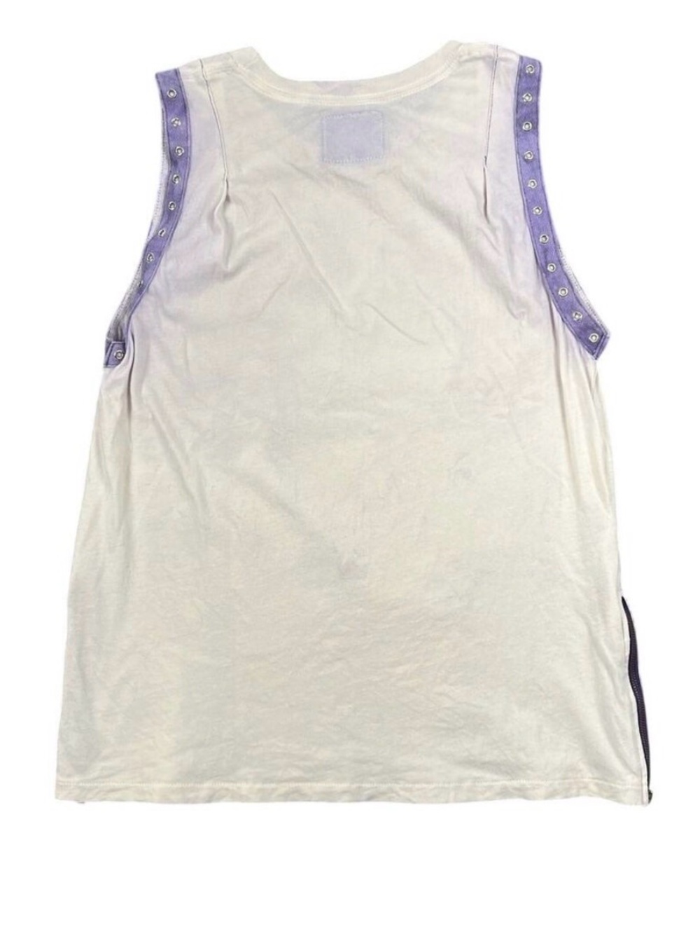 Rick Astley Graphic Tank Top - Cream with Lavender Trim - Picture 2 of 7